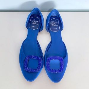 Roger Vivier - Blue Ballerine Chips Strass Covered Flats